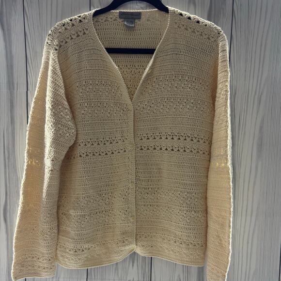 Vintage Ramie Cotton Eddie Bauer Knit Delicate Sweater Women L
Ivory - Picture 1 of 8